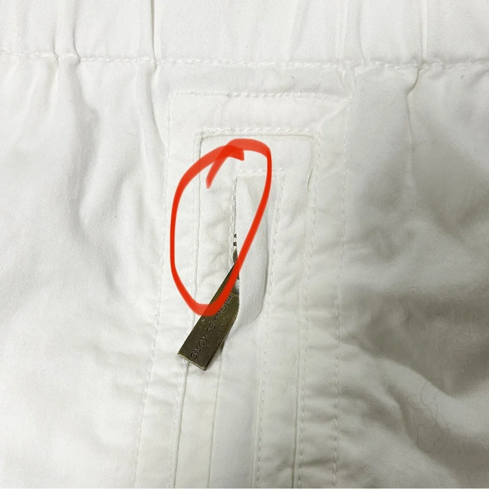 Michael Kors MK White Gold Tone Studded Zip Up Elastic Waistband Jacket Medium - Picture 12 of 12